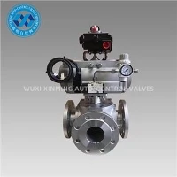 شیر توپی سه طرفه پنوماتیک استیل ضد زنگ